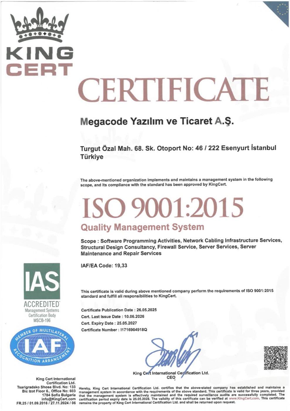 ISO 9001:2015 Quality Management System